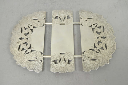 Vintage LBS Co Victorian Silver Plated Expanding 3 Section Pot Trivet