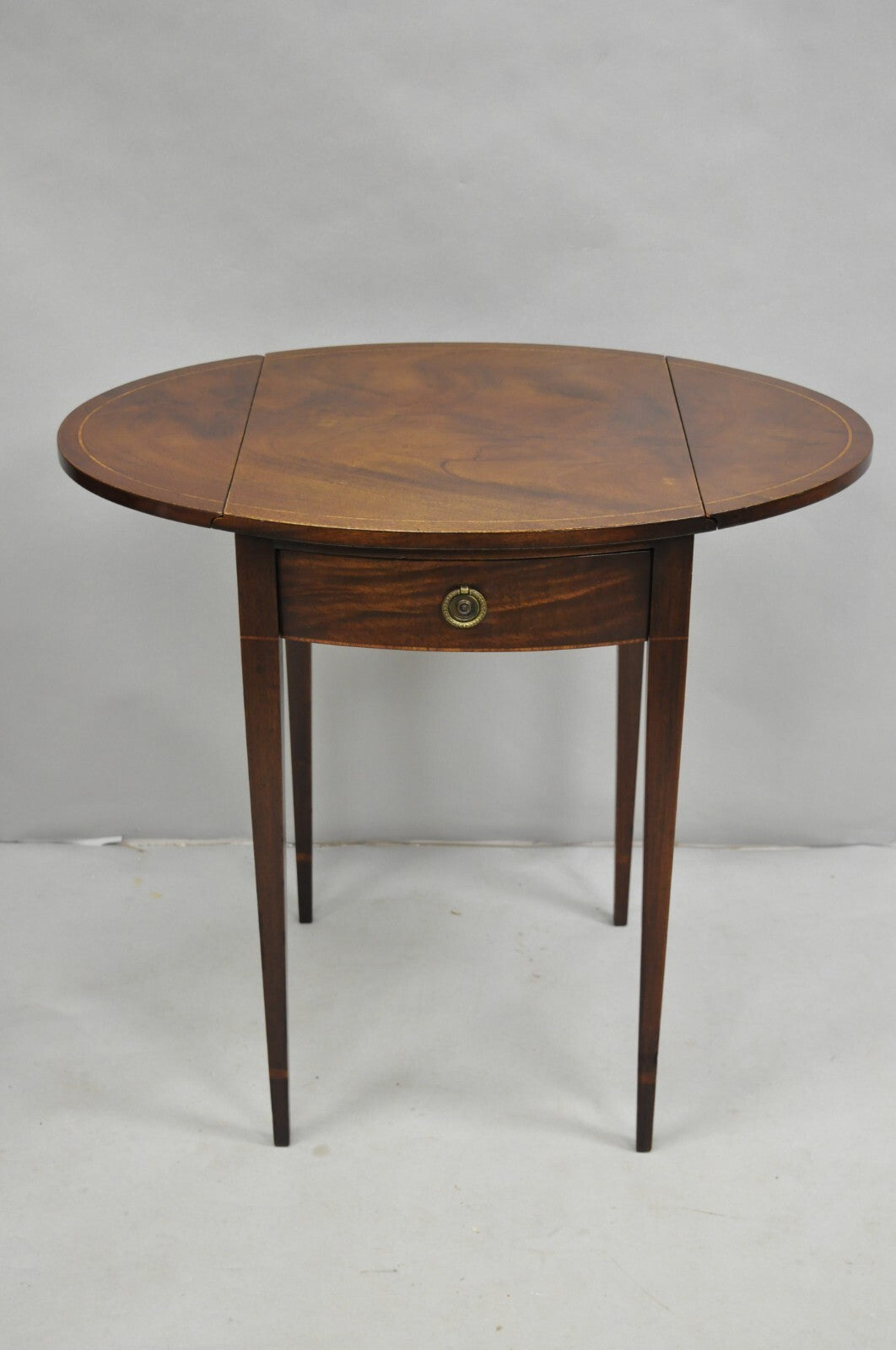 Vintage Beacon Hill Federal Small Mahogany Dropleaf Pembroke End Tables - a Pair