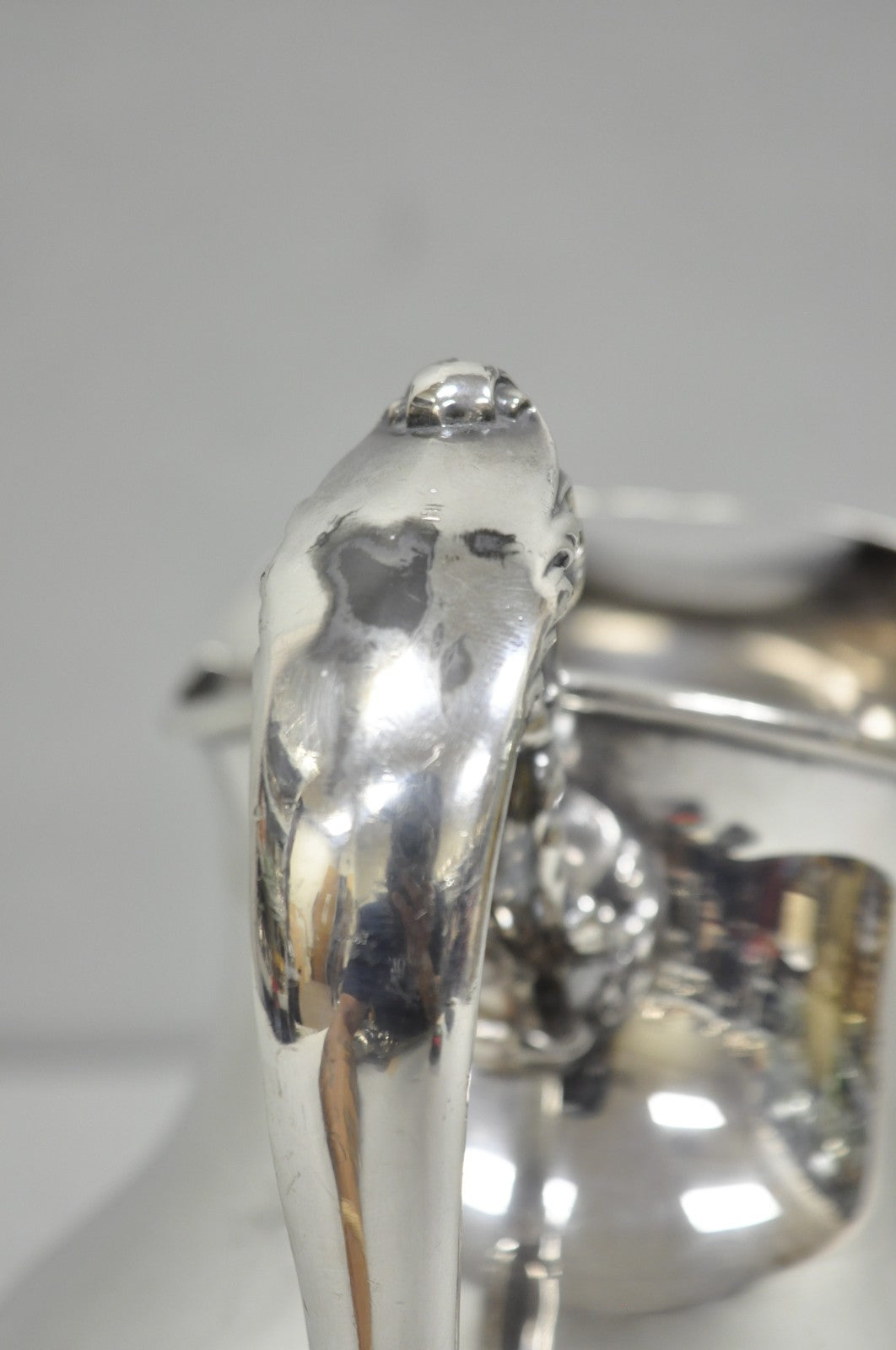 Vintage Poole Victorian Silver Plated Bulbous Footed Water Pitcher w/ Ice Lip