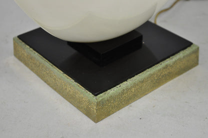 Vintage Roger Rougier White Acrylic Clam Shell Mid Century Modern Table Lamp