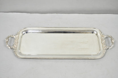 Vintage Barker Ellis English Regency Narrow Silver Plated Serving Dish Bar Tray