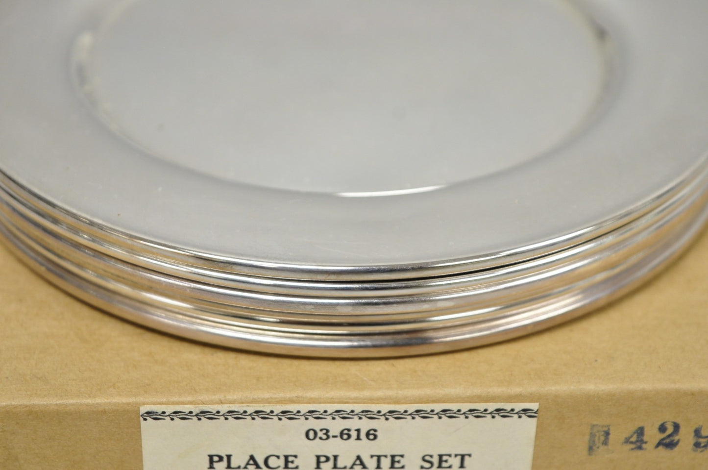 Vintage Oneida Mid Century Modern 6" Silver Plated Bread Dessert Plate, Set of 6