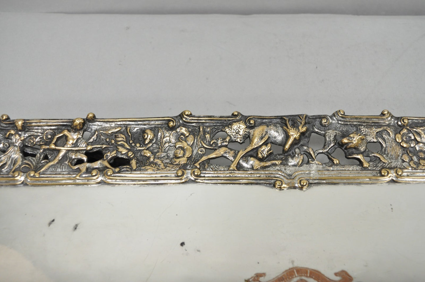 French Renaissance Bacchanal Scene Silver Plated Bacchus Figural Platter Tray
