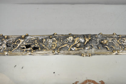 French Renaissance Bacchanal Scene Silver Plated Bacchus Figural Platter Tray