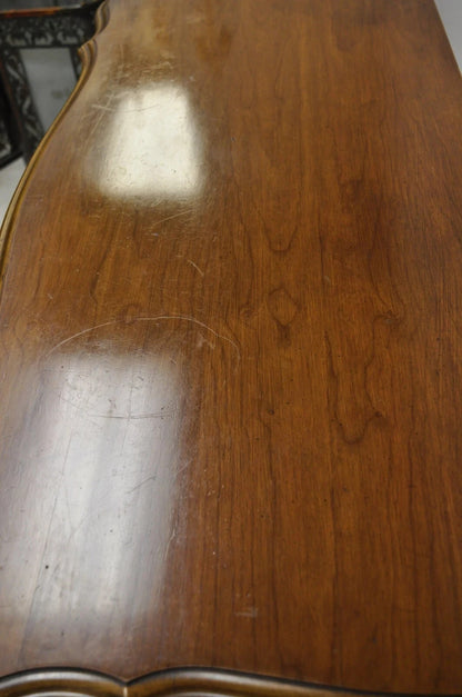 Vintage French Louis XV Country Style Sienna Cherry Bombe Commode Chest Dresser