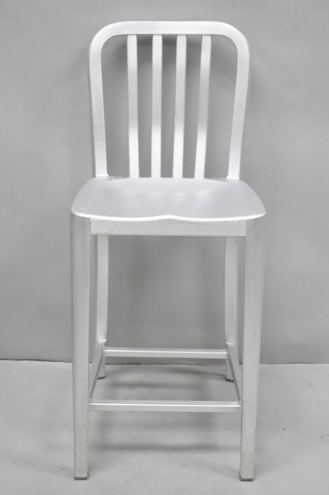 Art Deco Navy Style Aluminum Metal 24" Counter Stool Barstool Chair - Set of 4