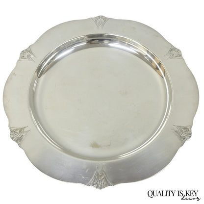 Vintage Victor SP Co Art Deco Silver Plated Charger Serving Dish Platter Plate