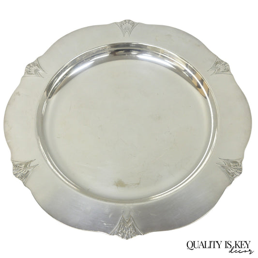Vintage Victor SP Co Art Deco Silver Plated Charger Serving Dish Platter Plate