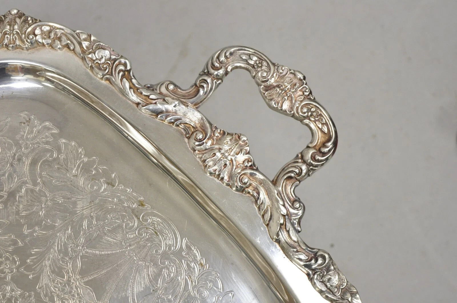 Vintage Poole EPCA Sevenoaks 650 Large Silver Plated Serving Platter Bar Tray