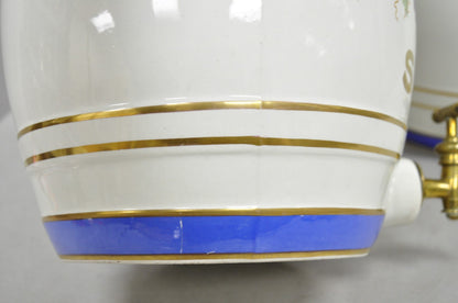 Antique Loftus London English Victorian Porcelain Spirits Whisky Barrels - Pair