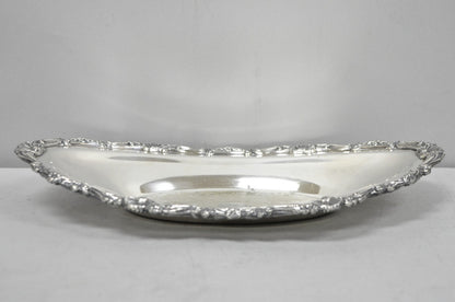 Vintage Victorian Style Silver Plated Oval 13.5" Trinket Serving Dish (D)