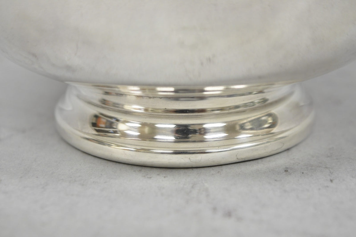 Vintage Reed & Barton 1120 Blue Enamel Silver Plated Small 6.5" Footed Bowl