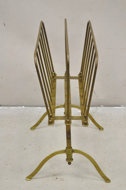 Vintage A. Ravenel Paris French Mid Century Modern Brass Magazine Rack Stand