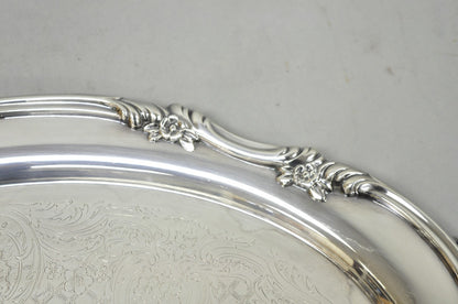 Vintage Reed & Barton 1820 Victorian Silver Plated Oval Serving Platter Bar Tray