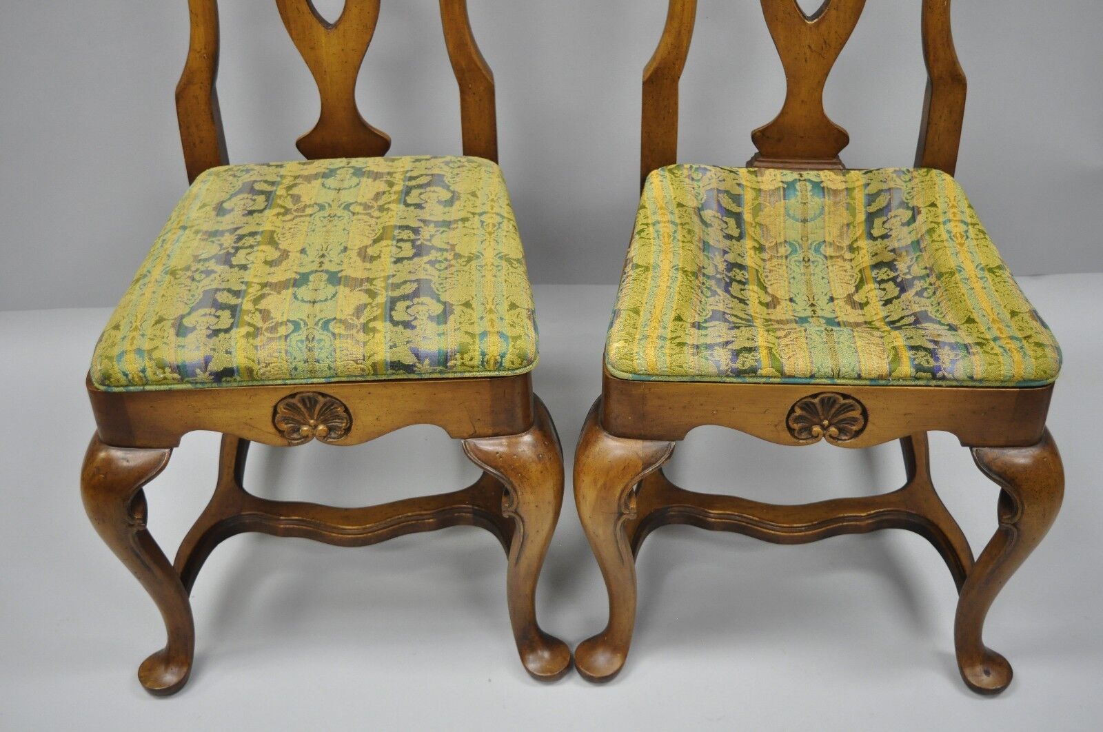 Italian Baroque Swedish Rococo Style High Back Dining Side Chairs - Set of 4
