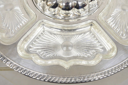 Vintage Victorian Silver Plated Lazy Susan Revolving Serving Platter Tray