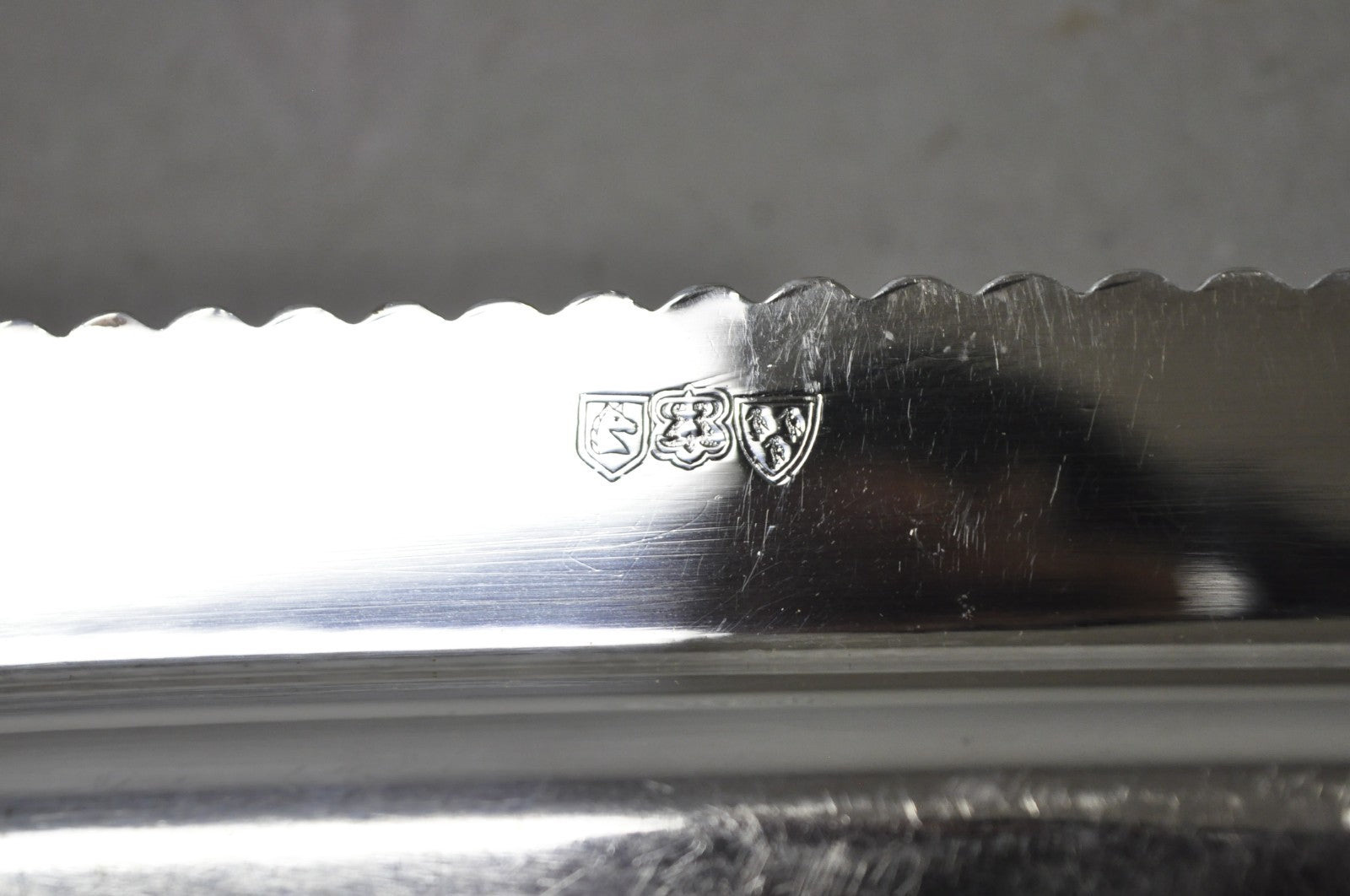 English Victorian Silver Plated Twin Handle Butlers Serving Platter Bar Tray