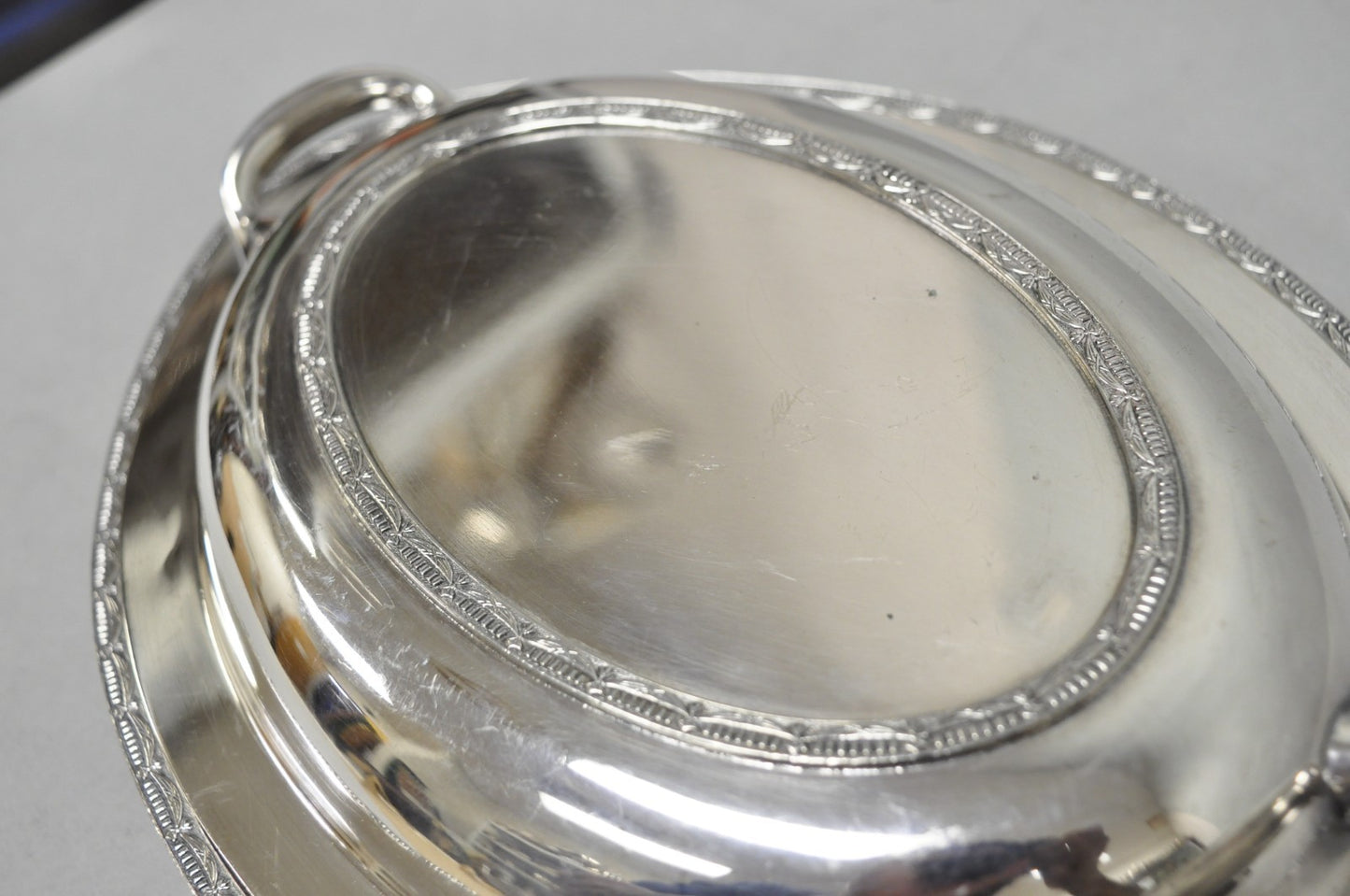 Vintage T&T Silver Plated Victorian Oval Vegetable Serving Platter w/ Drapes