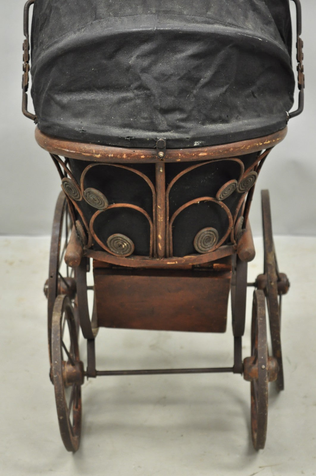 Antique Victorian Bentwood Small Child Size Decorative Baby Buggy Carriage