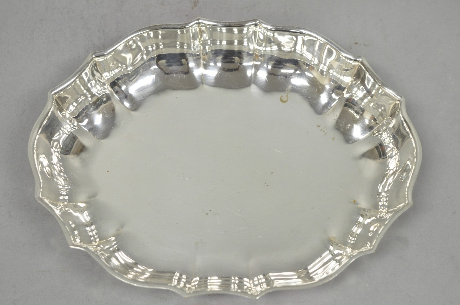 Vintage FB Rogers Regency 612 Silver Plated Oval Scalloped Serving Dish Bowl