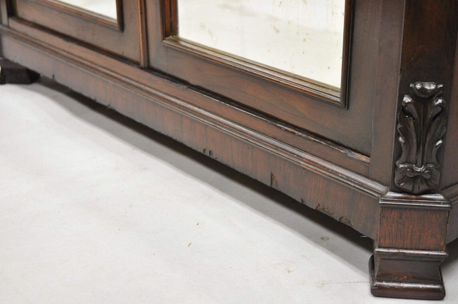 Antique Victorian Rosewood Marble Top Mirror Sideboard Buffet attr. John Jelliff