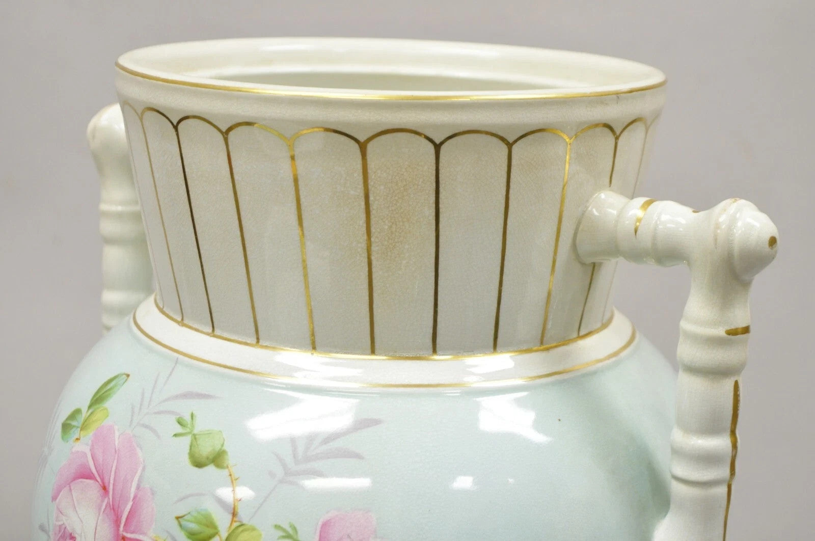 Antique Ironstone China Coxon & Co Green Porcelain Wash Bowl Basin & Pitcher