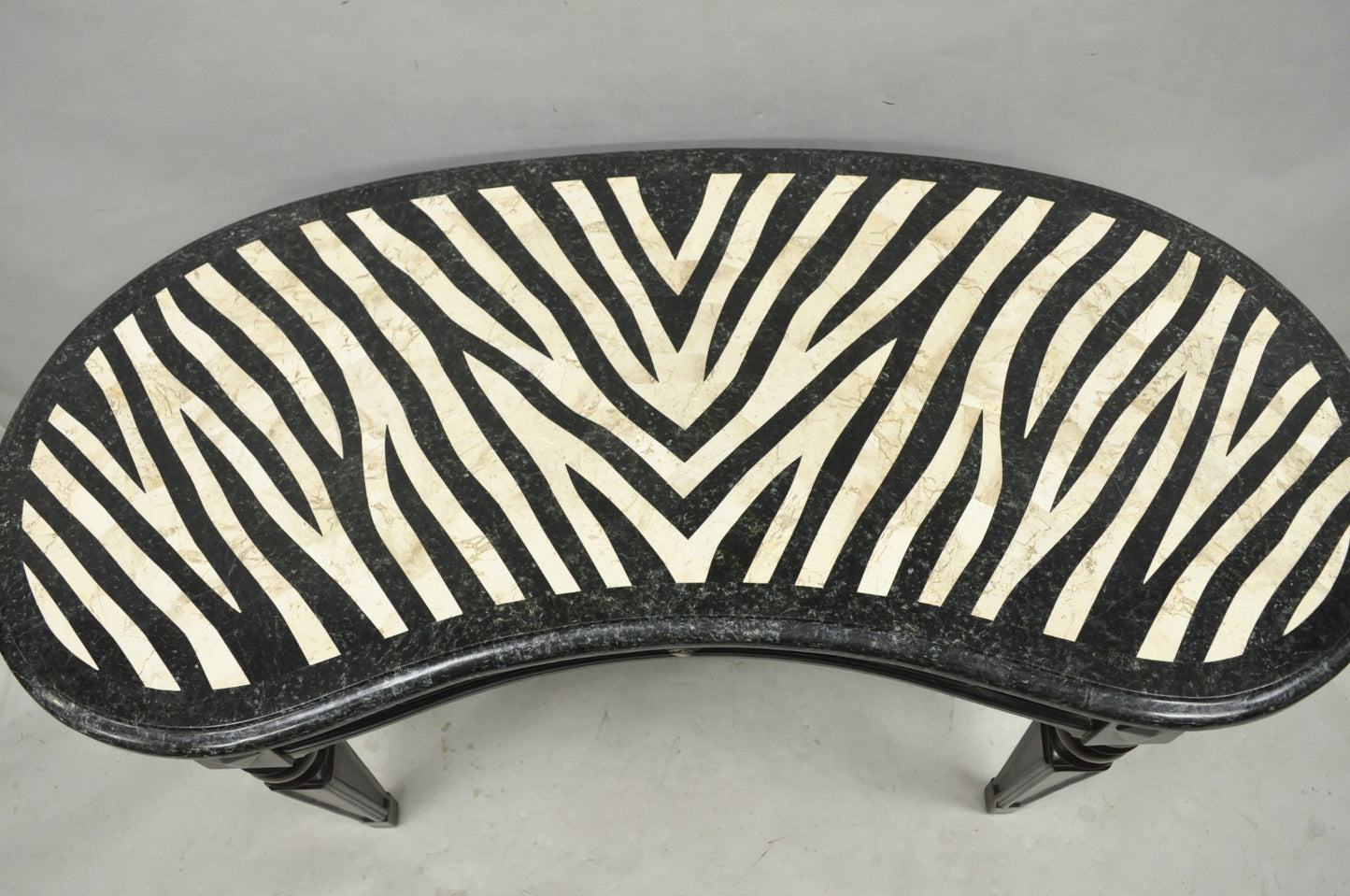 Seven Seas by Hooker Furniture Zebra Tessellated Stone Kidney Shaped Table Desk