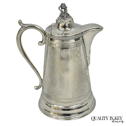 Antique English Victorian Silver Plated Small Coffee Pot Teapot Creamer Monogram