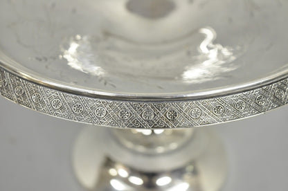 Antique Reed & Barton Victorian Silver Plated Pedestal Brides Basket w/ Handle