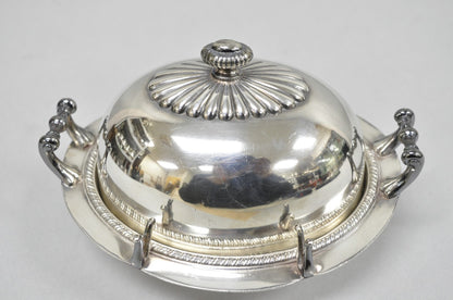 Antique Victorian Middletown Plate Co Silver Plated Fancy Covered Butter Dish