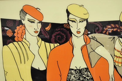 Vintage 1975 Polycast Acrylic Large Vogue Women's Fashion Retro Wall Art