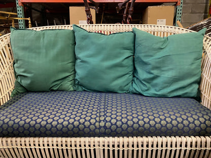 Antique Victorian Wicker Rattan Bentwood Sculptural Sunroom Sofa Set with Chairs