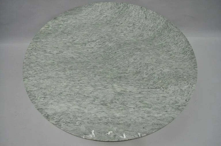 French Empire Round Marble Top Corinthian Column Wood Pedestal Base Coffee Table