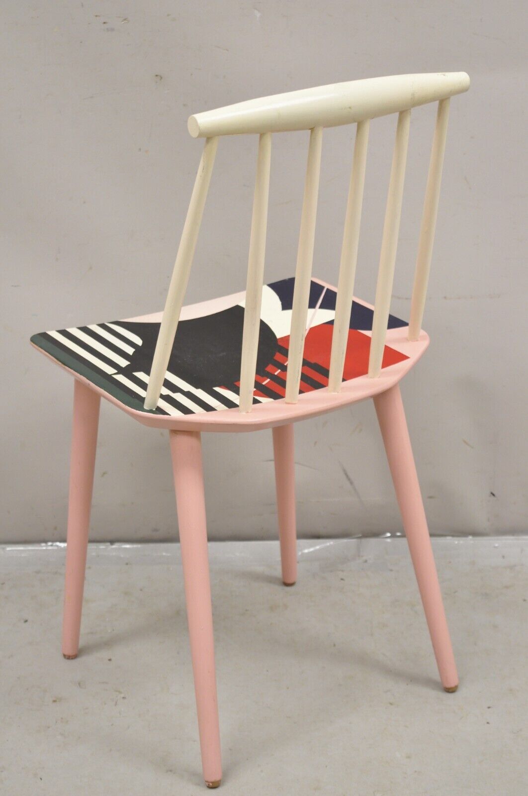 Folke Pålsson J77 Dining Side Chair Abstract Hand Painted Signed KMAC by HAY