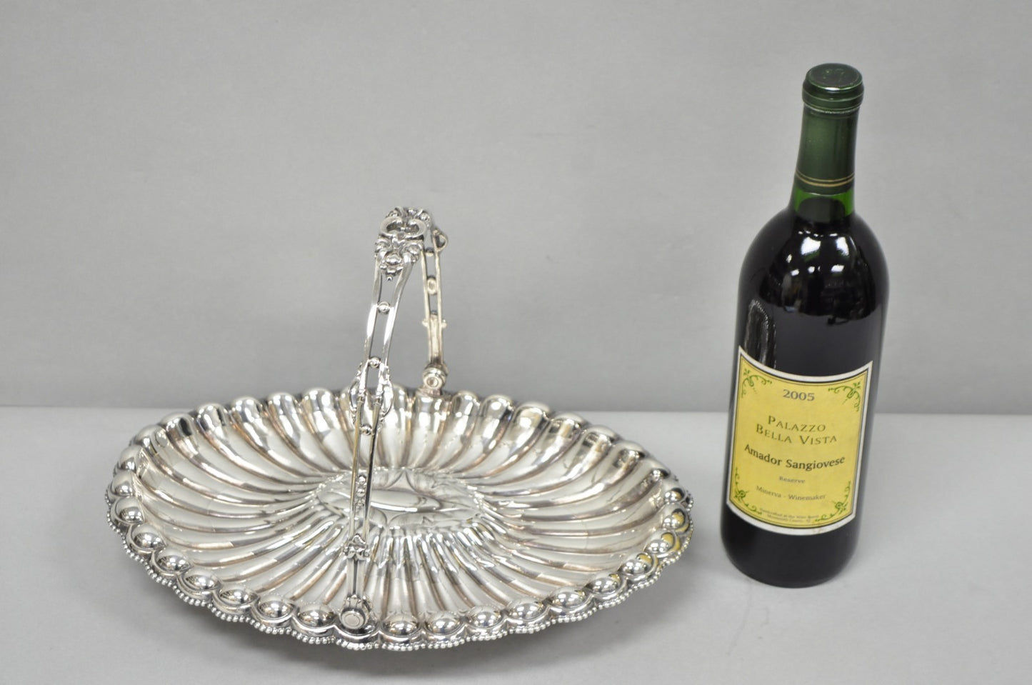 Antique Rogers & Bro Silver Plated Wedding Brides Basket w Reticulated Handle