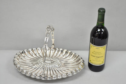 Antique Rogers & Bro Silver Plated Wedding Brides Basket w Reticulated Handle