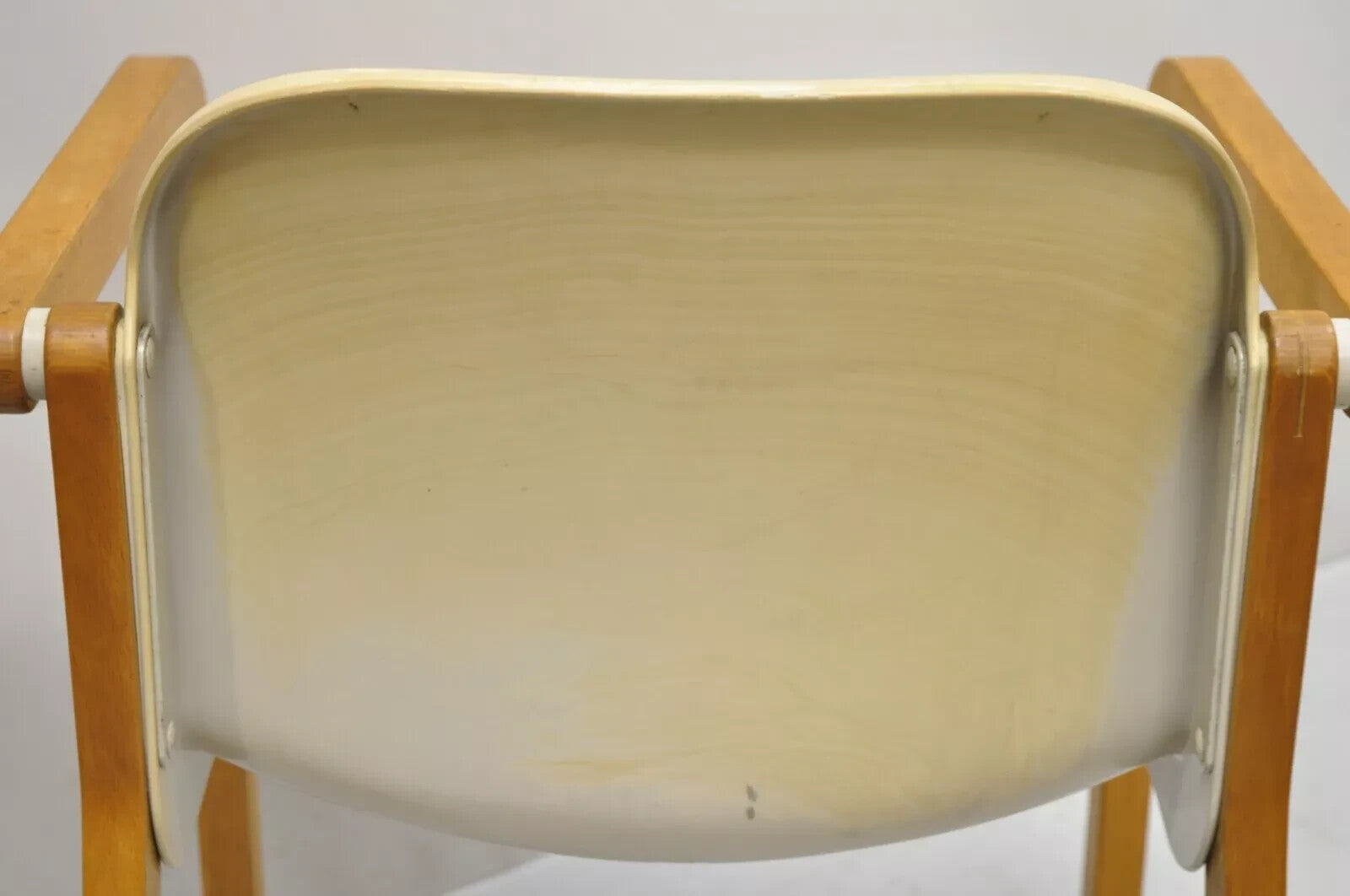 Gerd Lange Thonet Molded Plastic and Birch Wood Mid Century Modern Arm Chair