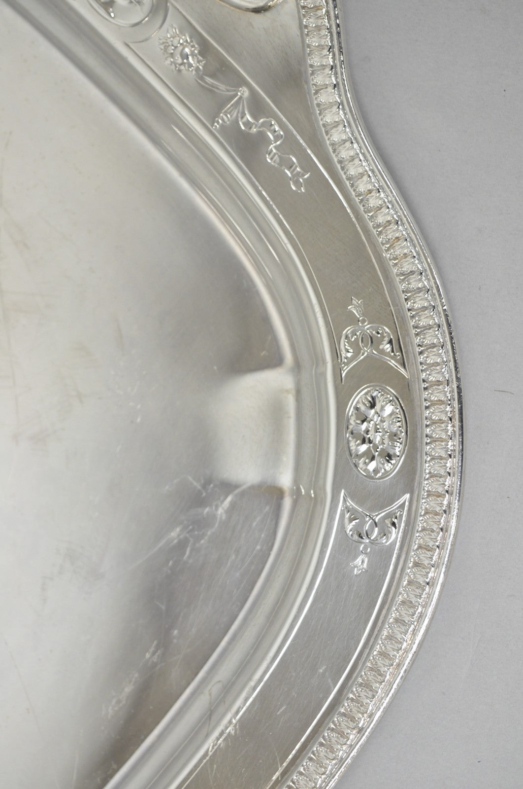 Antique Reed & Barton 04072 English Edwardian Silver Plater Serving Platter Tray