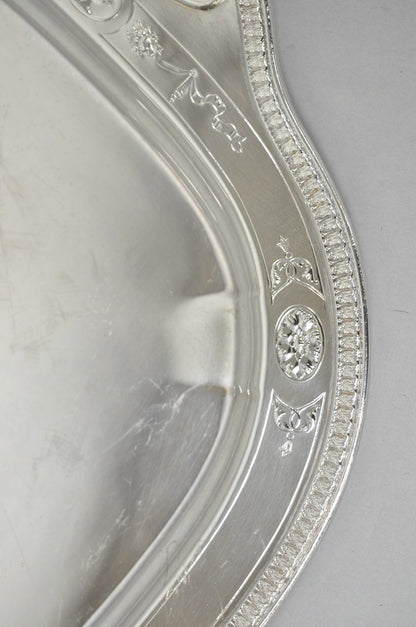 Antique Reed & Barton 04072 English Edwardian Silver Plater Serving Platter Tray