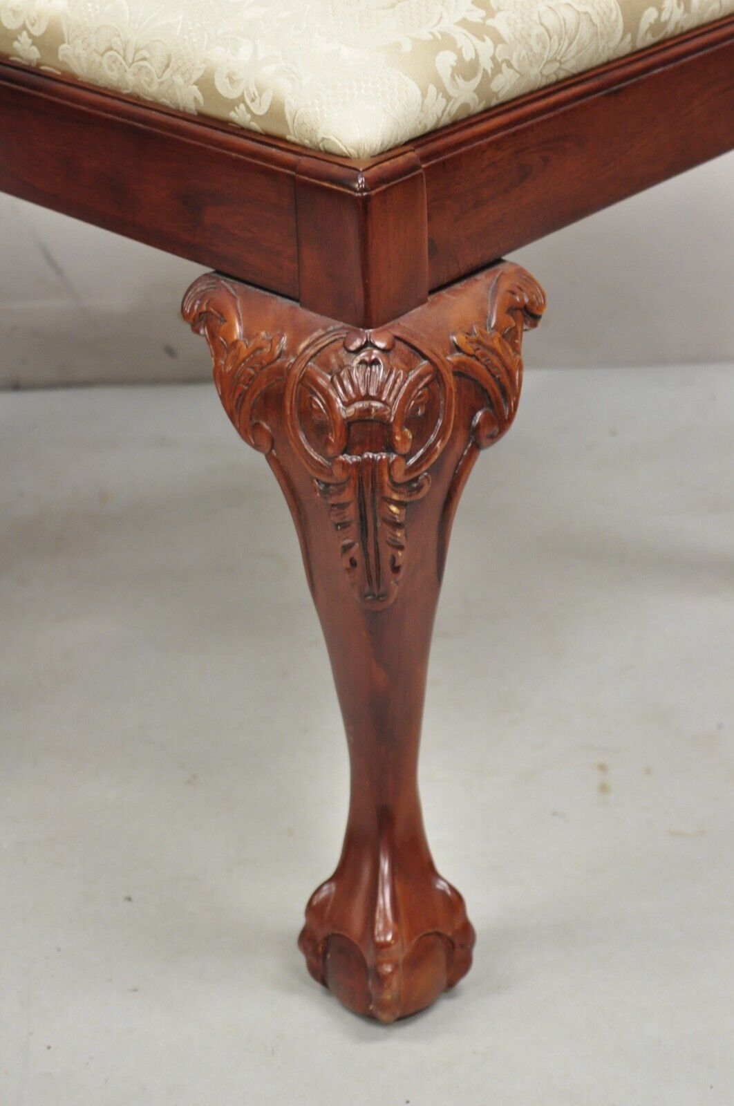 Chippendale Style Carved Mahogany Ball and Claw Dining Room Chairs - Set of 8