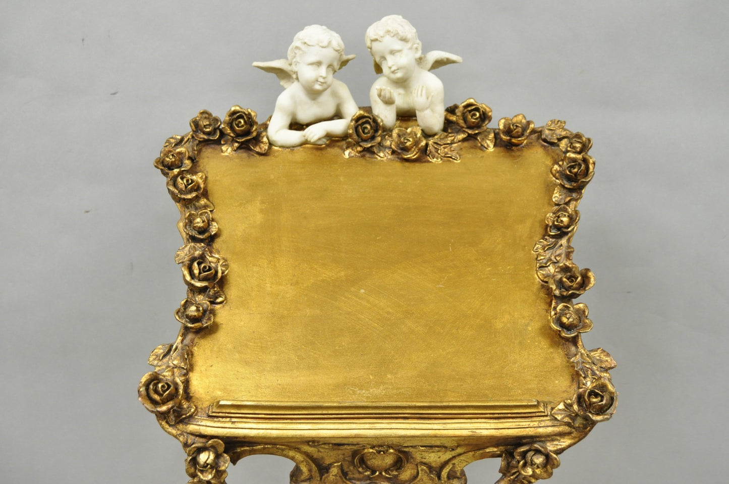 Vintage Italian Venetian Figural Cherub Putti Gold Gilt Resin Bookstand Lectern