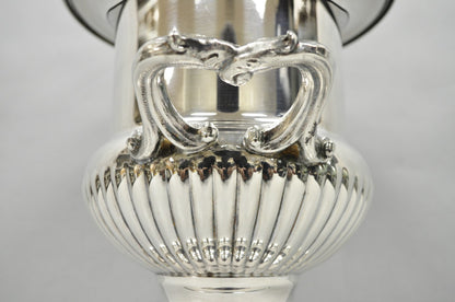 Vintage Regency Silver Plated Trophy Cup Urn Ribbed Champagne Chiller Ice Bucket