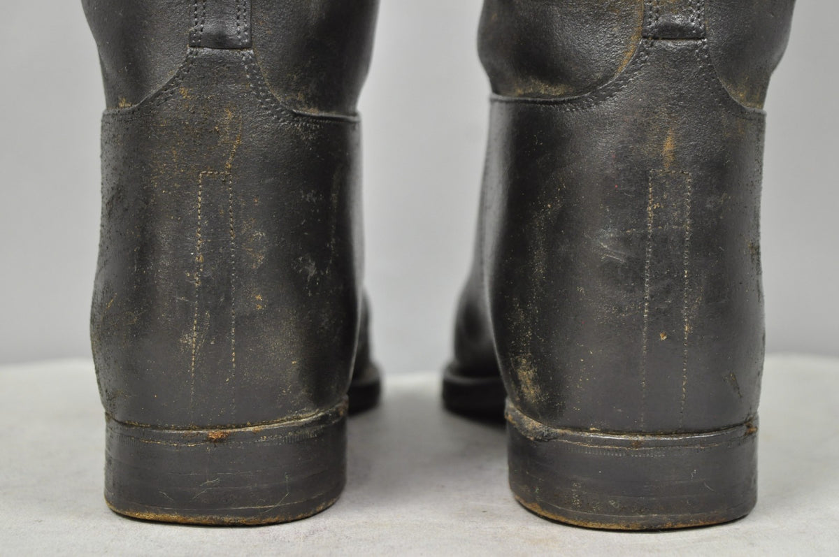 Vintage Maxwell London English Leather Black & Brown Horse Riding Boots w/ Trees
