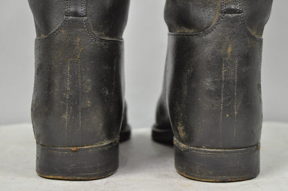 Vintage Maxwell London English Leather Black & Brown Horse Riding Boots w/ Trees