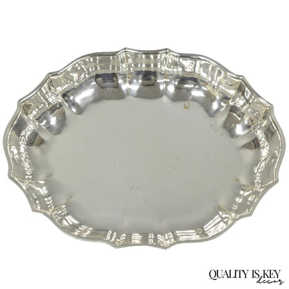 Vintage FB Rogers Regency 612 Silver Plated Oval Scalloped Serving Dish Bowl
