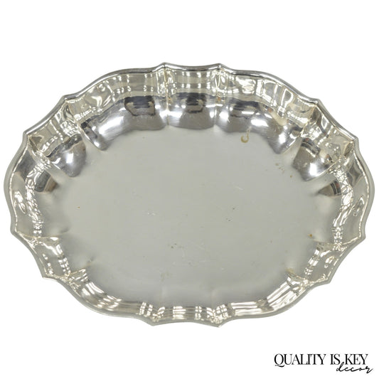 Vintage FB Rogers Regency 612 Silver Plated Oval Scalloped Serving Dish Bowl