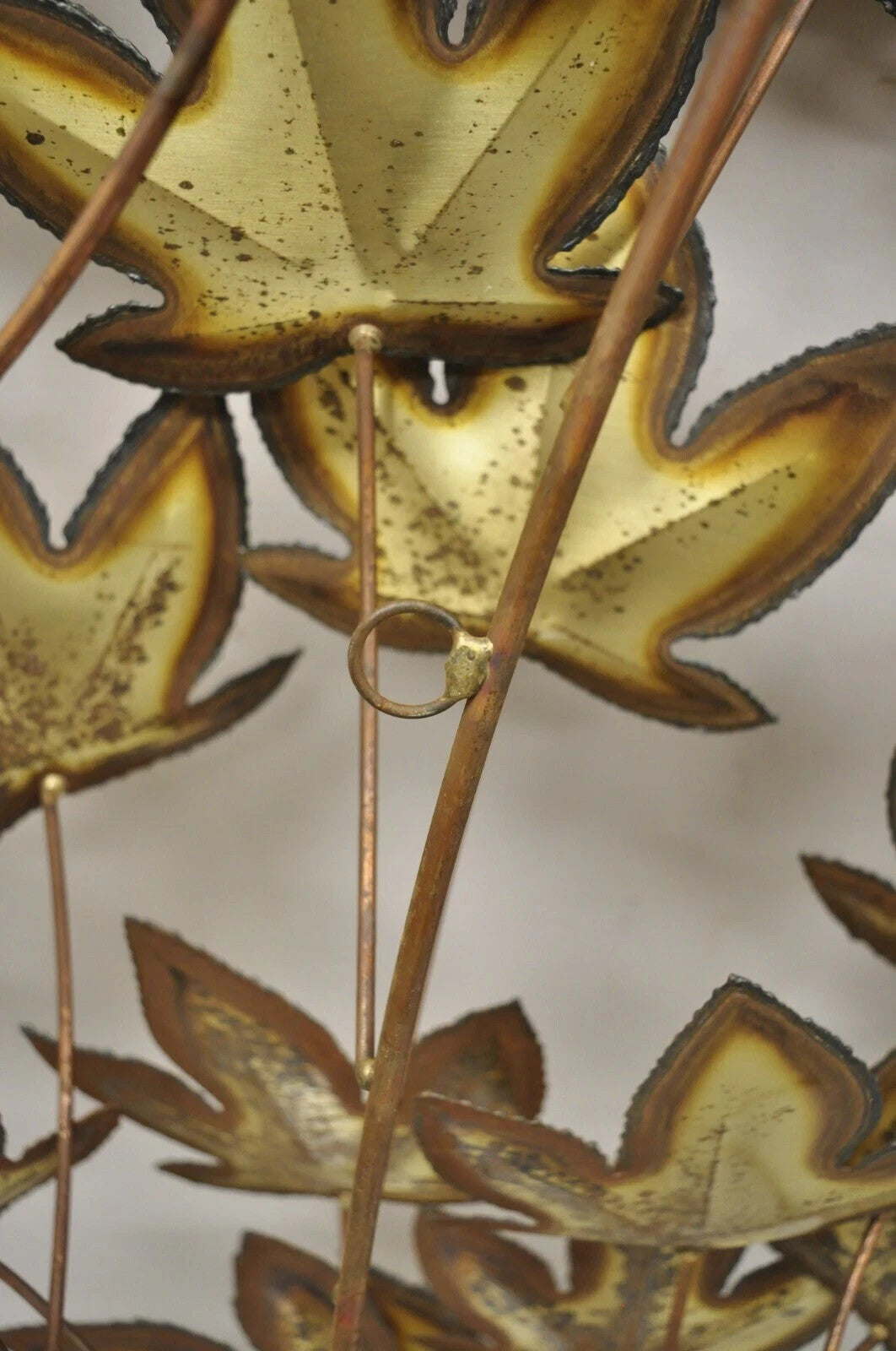 Vintage Curtis Jere Large 48" Maple Leaf Metal Brutalist Wall Art Sculpture