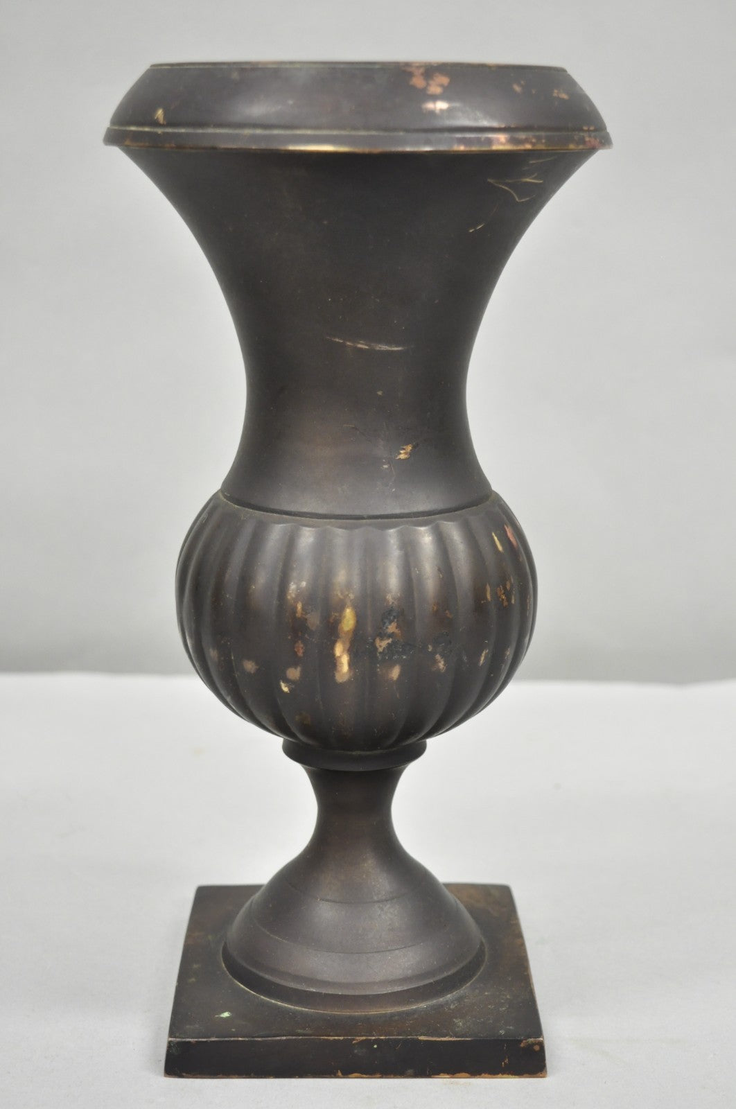 Vintage Brass French Classical Style Small Table Top Urn Form Flower Vase