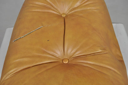 Vintage Selig Mid Century Modern Eames Style Chrome Walnut Footstool Ottoman