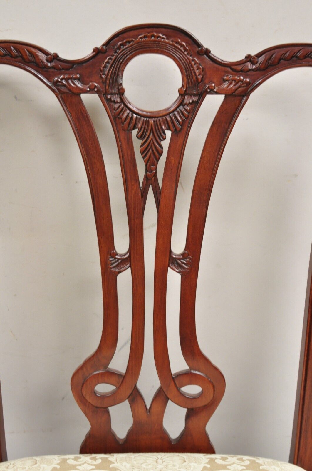 Chippendale Style Carved Mahogany Ball and Claw Dining Room Chairs - Set of 8